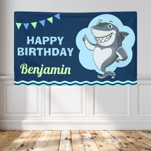 サメの誕生日パーティー 横断幕