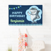 サメの誕生日パーティー 横断幕 (インサイチュ)