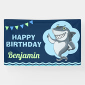 サメの誕生日パーティー 横断幕 (横)