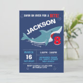 サメの誕生日招待状。バイトパーティー 招待状 (スタンド正面)