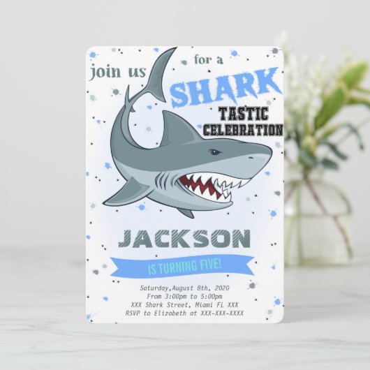 サメの誕生日招待状 招待状 (スタンド正面)