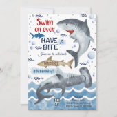 サメの誕生日招待状 招待状 (正面)
