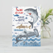 サメの誕生日招待状 招待状 (スタンド正面)