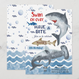 サメの誕生日招待状 招待状