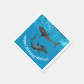 サメの誕生日 ホワイトシャーク ハンマーヘッド スタンダードカクテルナプキン (角)