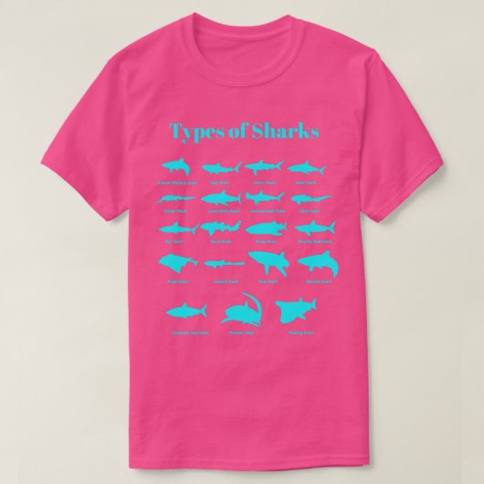 サメの識別プルオーバーのタイプ Tシャツ (デザイン正面)