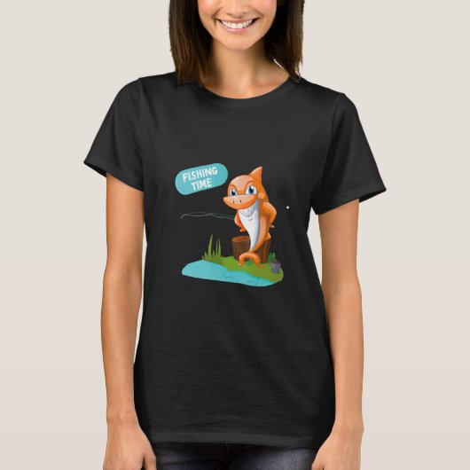 サメの釣り時間 Tシャツ (正面)