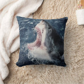 サメの高揚口が開いている クッション (ブランケット)