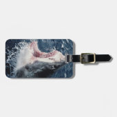 サメの高揚口が開いている ラゲッジタグ (正面横)