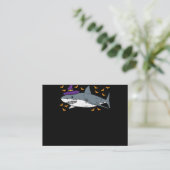 サメの魔女おもしろい動物ハロウィーン 名刺 (スタンド正面)