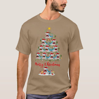 サメの魚好きのためのクリスマスマッチングサンタサメ Xmas Tシャツ