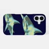 サメの魚、野生動物 iPhone 16ケース (裏面横)