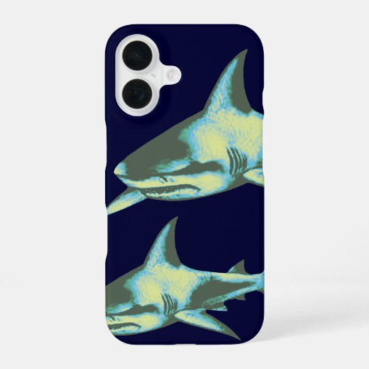 サメの魚、野生動物 iPhone 16ケース (裏面)