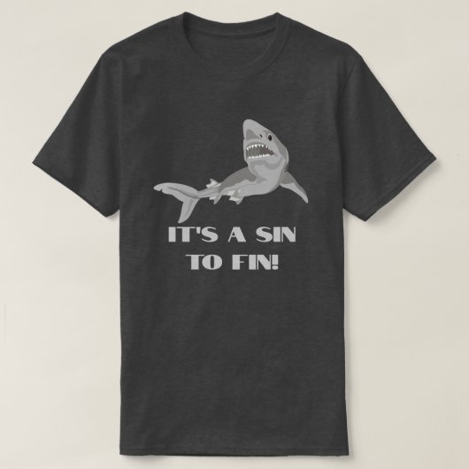 サメの鰭を採取しないで Tシャツ (デザイン正面)