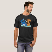 サメのS アルファベット 動物 少年少女用 Tシャツ (正面フル)