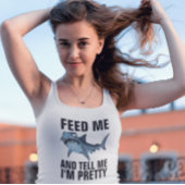 サメのTシャ食べ物を与えツ、私は自分だと言かわいらしう タンクトップ