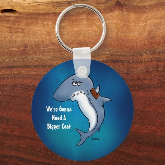 サメは大きなコートの漫画おもしろいキーチェーンを必要とする キーホルダー (正面)