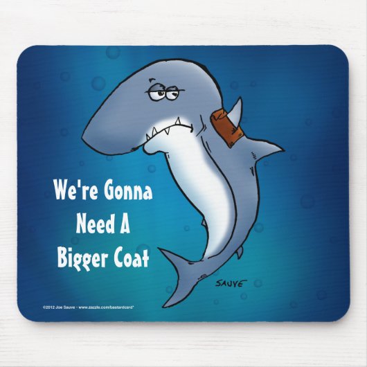 サメは大きなコートブルーのおもしろいマウスパッドが必要 マウスパッド (正面)