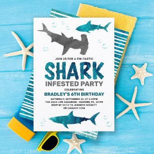 サメは年齢に関係なく誕生日パーティーを開催 招待状