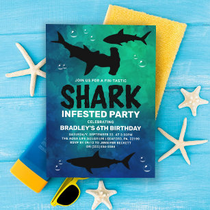 サメは年齢に関係なく誕生日パーティーを開催 招待状