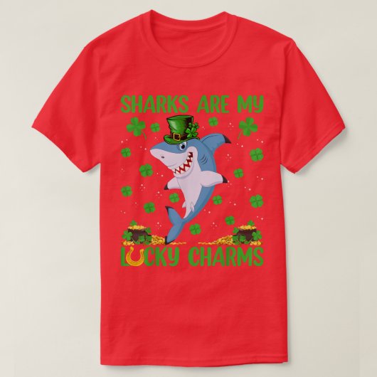 サメは私の幸運なチャームシャークセント Tシャツ (デザイン正面)
