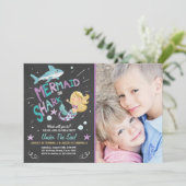 サメまたは人魚の誕生日の招待Joint Day 招待状 (スタンド正面)