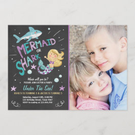 サメまたは人魚の誕生日の招待Joint Day 招待状