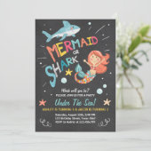 サメまたは人魚の誕生日の招待Joint Day 招待状 (スタンド正面)