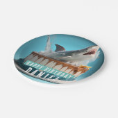 サメをテーマにしたお誕生日ケーキ ペーパープレート (アングル)