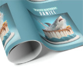 サメをテーマにしたお誕生日ケーキ ラッピングペーパー (ロールコーナー)
