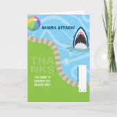 サメをテーマにしたサマープール誕生日パーティー 招待状 (正面)