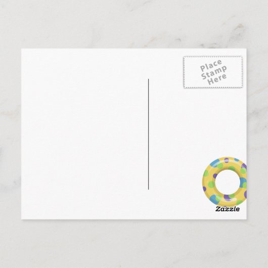 サメをテーマにした夏のプール誕生日パーティー ポストカード (裏面)