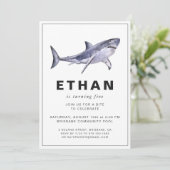 サメをテーマにした誕生日パーティーの招待 招待状 (スタンド正面)