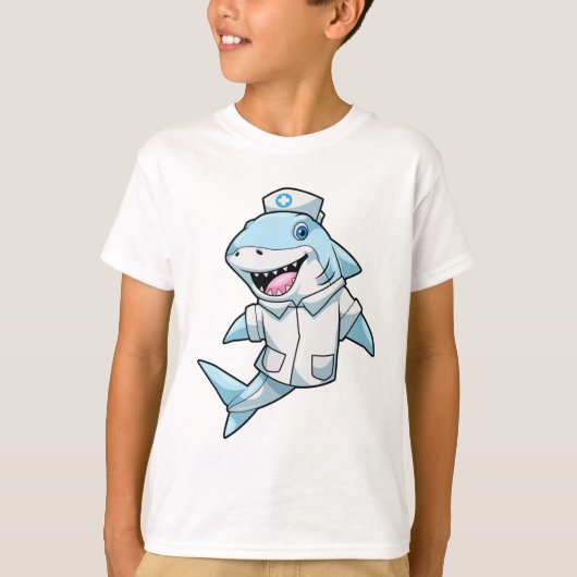 サメをナースとしてコート付き Tシャツ (正面)
