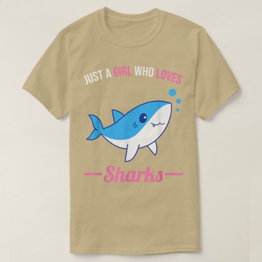 サメを愛する女の子481 Tシャツ (デザイン正面)