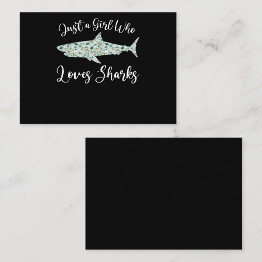 サメを愛する女の子 – ギフト海サメ エンクロージャーカード (正面/裏面)