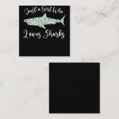 サメを愛する女の子 – ギフト海サメ スクエア名刺 (正面/裏面)