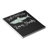 サメを愛する女の子 – ギフト海サメ ノートパッド (アングル)