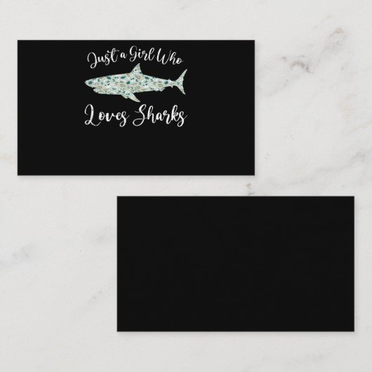 サメを愛する女の子 – ギフト海サメ 名刺 (正面/裏面)