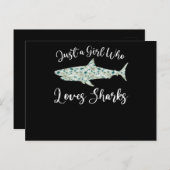 サメを愛する女の子 – ギフト海サメ 案内ポストカード (正面/裏面)