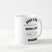 サメを愛する女の子 コーヒーマグカップ (正面右)