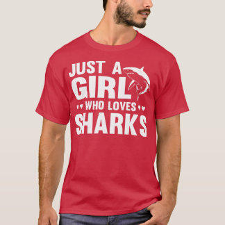 サメを愛する女の子 – 面白いサメ恋人 Tシャツ