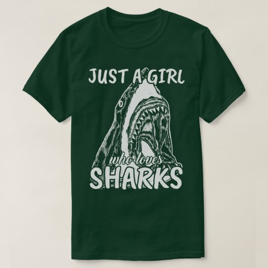 サメを愛する女の子 Tシャツ (デザイン正面)