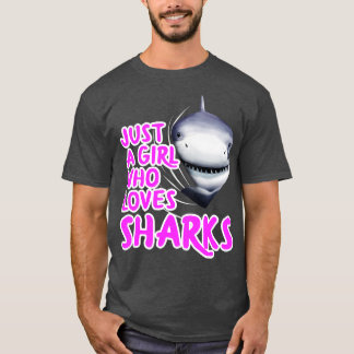 サメを愛する女の子 Tシャツ