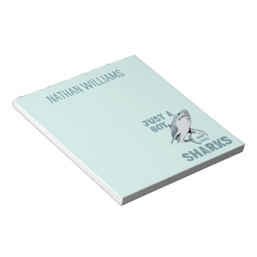 サメを愛する少年 ノートパッド (アングル)