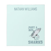 サメを愛する少年 ノートパッド (正面)