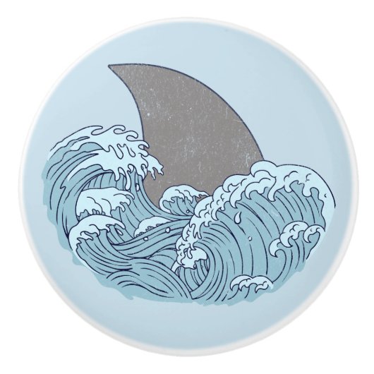 サメイラストレーション セラミックノブ (正面)