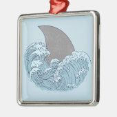 サメイラストレーション メタルオーナメント (左)