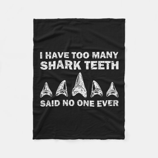 サメカッコいい歯コレクターギフトおもしろいサメ歯 フリースブランケット (正面)