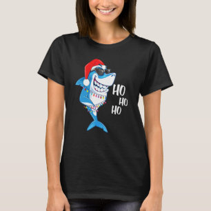 サメサンタTシャツサメハットライトクリスマスXmas 1 Tシャツ